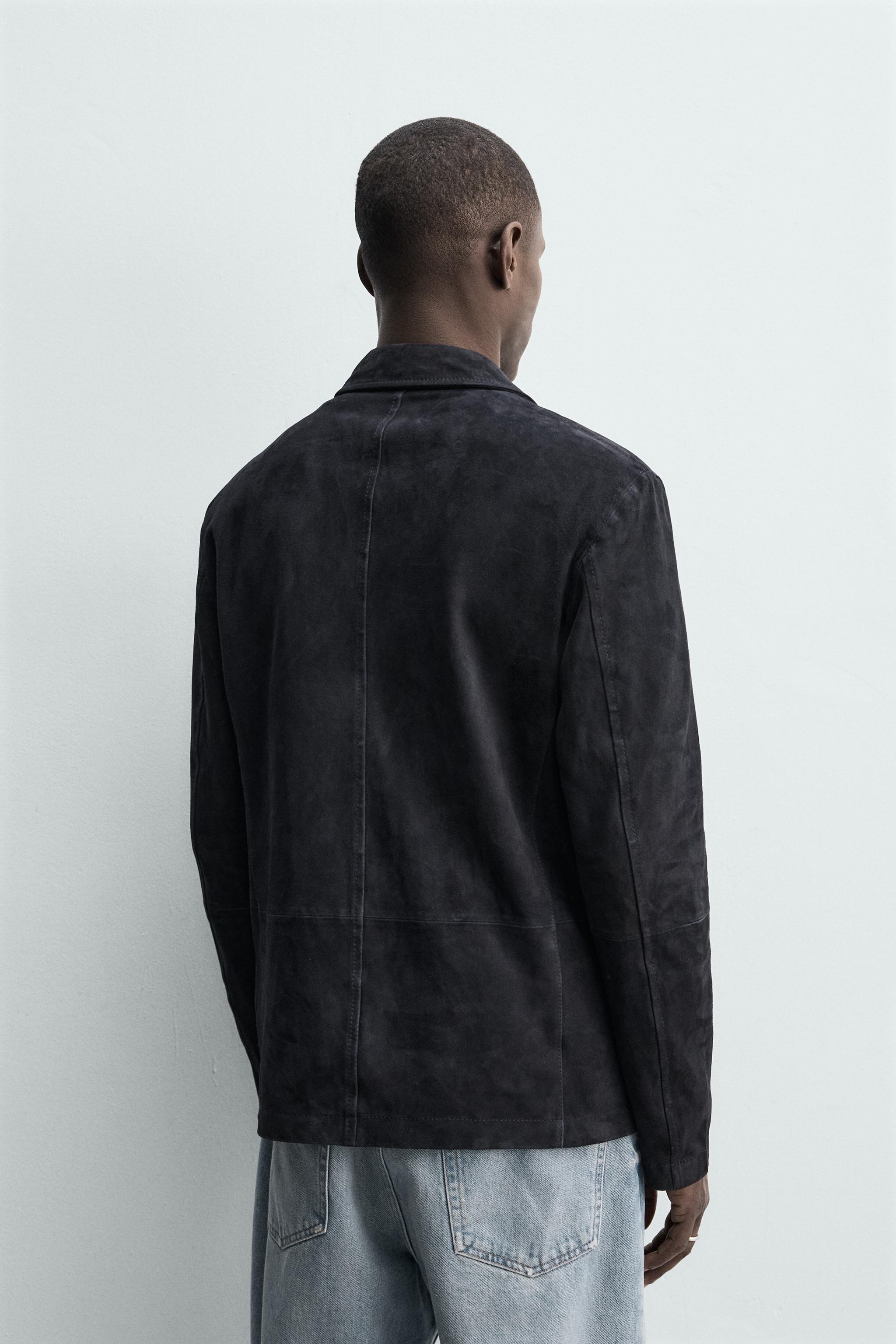 REGULAR FIT SUEDE LEATHER BLAZER